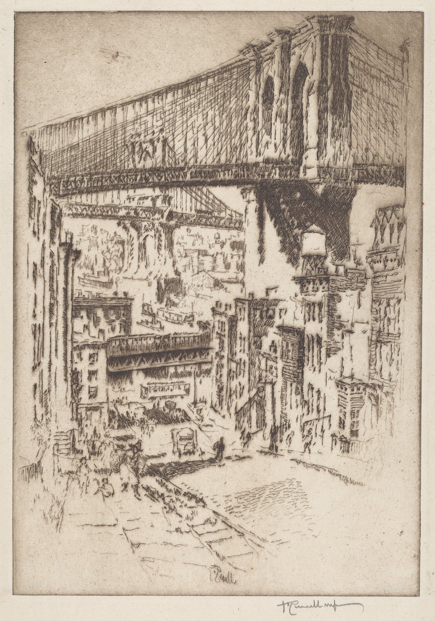 Mosty z Brooklynu autorstwa Joseph Pennell