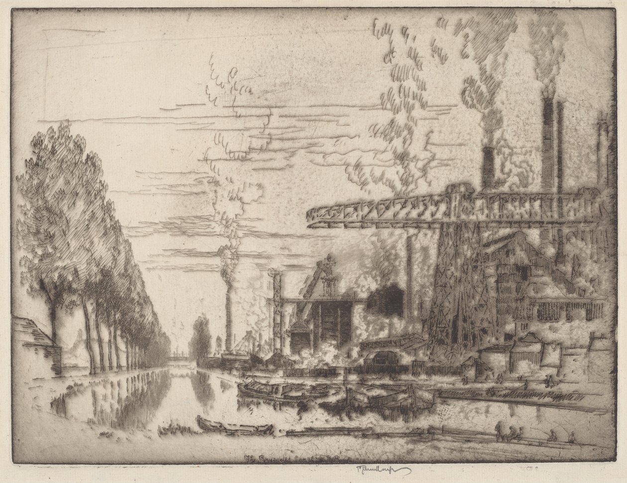 Kanał Brukselski, nowoczesna Hobbema autorstwa Joseph Pennell