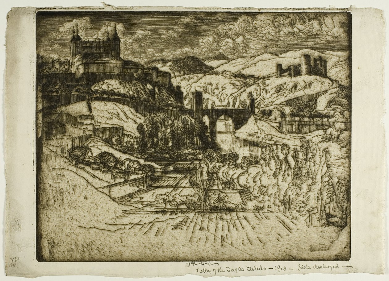 Zamki, Toledo autorstwa Joseph Pennell