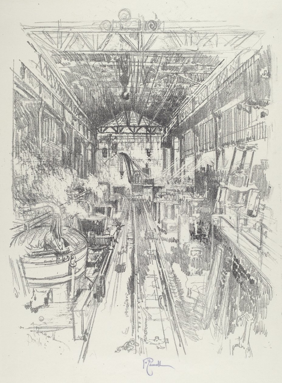 Kotły, 1916. autorstwa Joseph Pennell