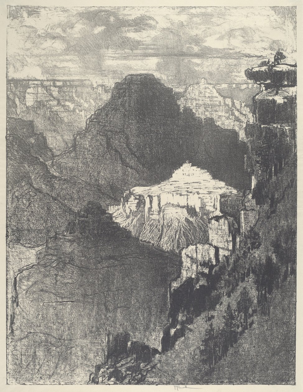 Miasto pod Czarną Górą, 1912. autorstwa Joseph Pennell