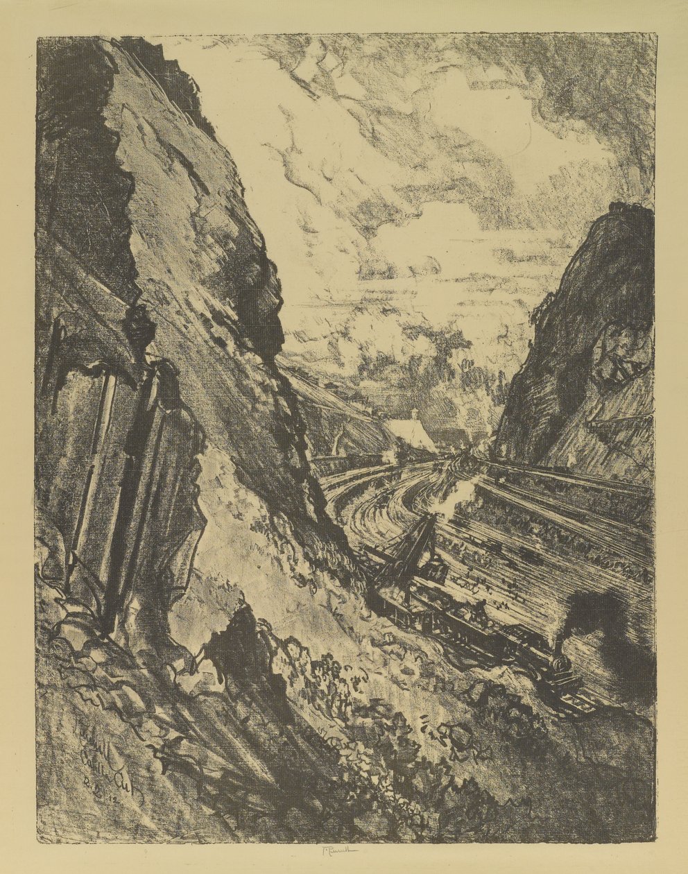 Cięcie w kierunku Culebra autorstwa Joseph Pennell