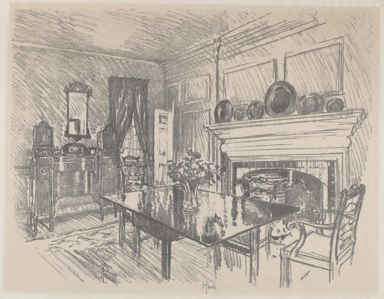 Jadalnia, Stenton autorstwa Joseph Pennell