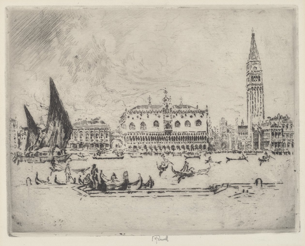 Pałac Dożów autorstwa Joseph Pennell