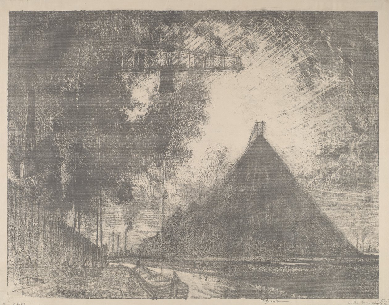 Wysypisko, Charleroi, 1911. autorstwa Joseph Pennell