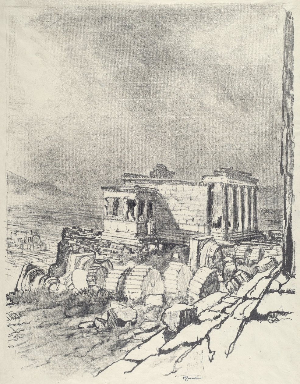 Erechtejon, 1913. autorstwa Joseph Pennell