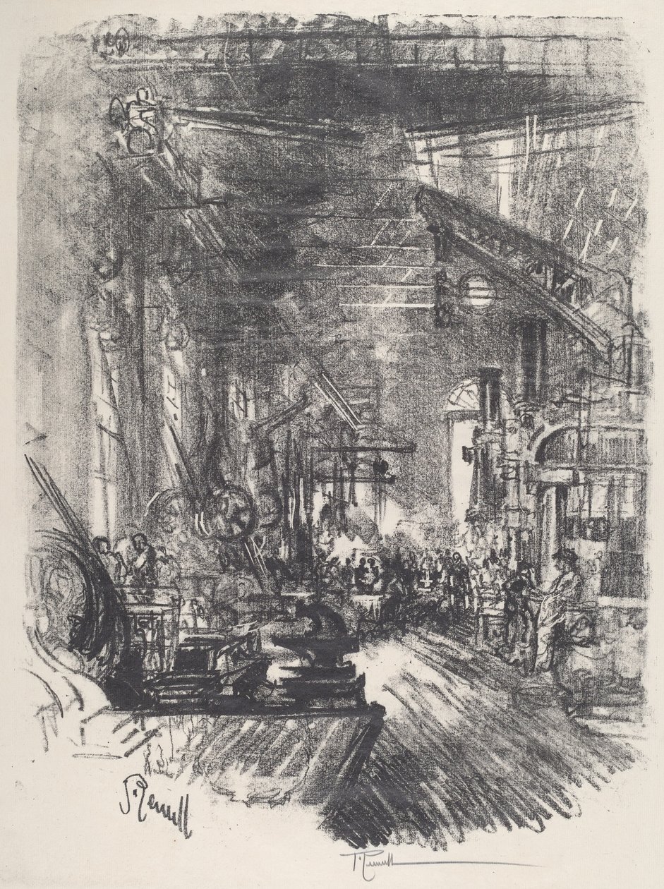 Kuźnie, 1917. autorstwa Joseph Pennell