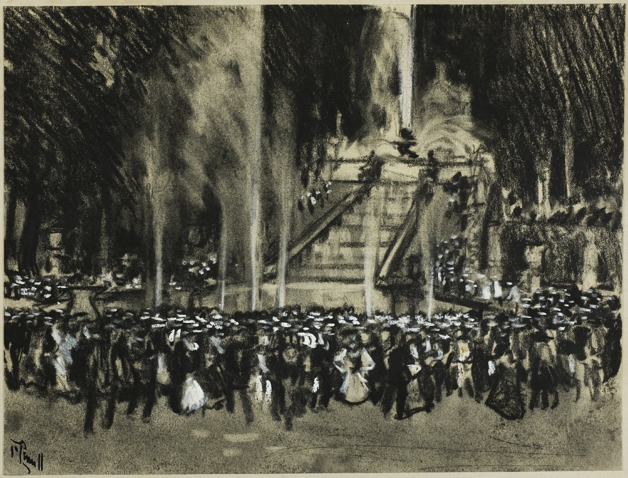 Fontanny grające w La Granja autorstwa Joseph Pennell
