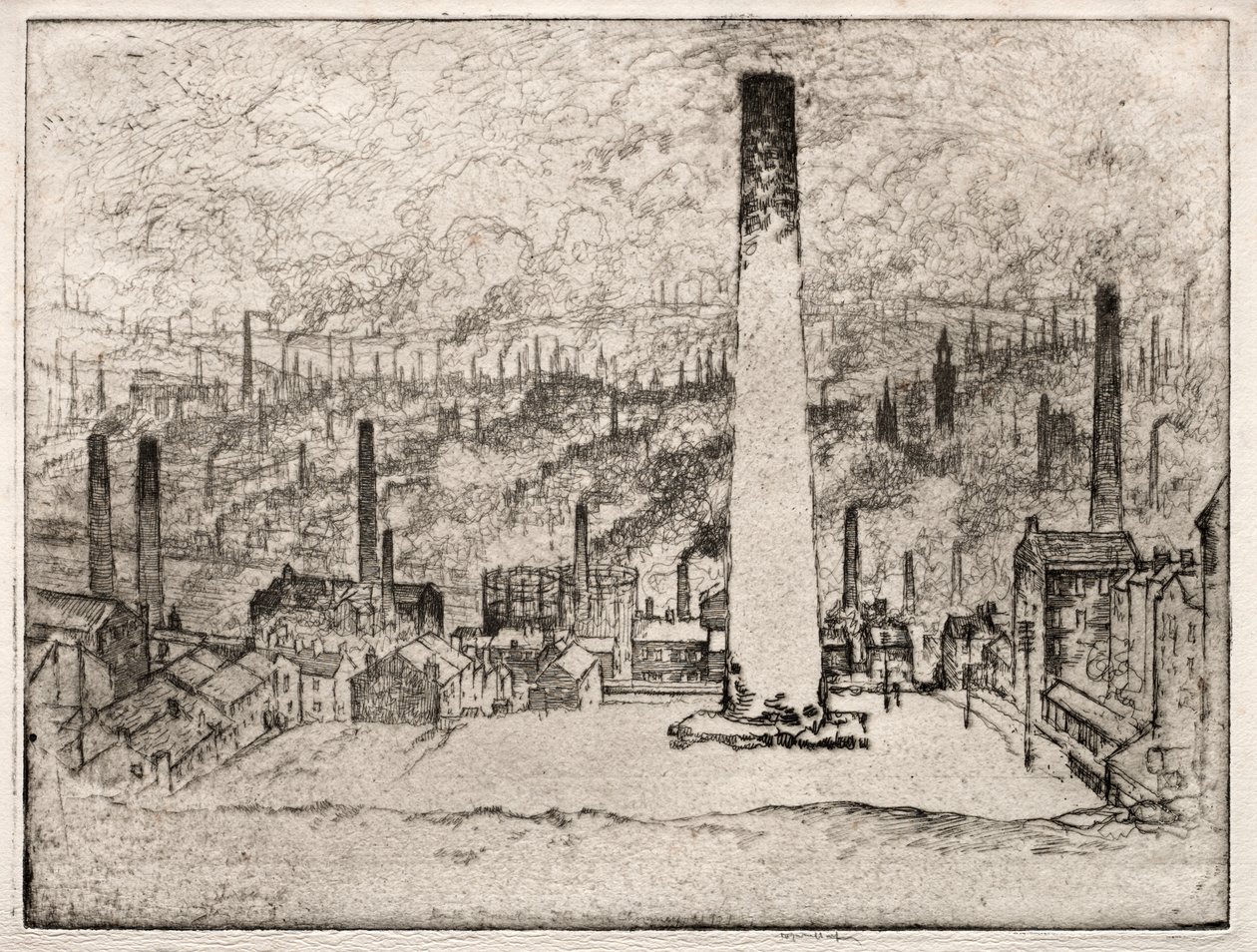 Wielki komin, Bradford autorstwa Joseph Pennell