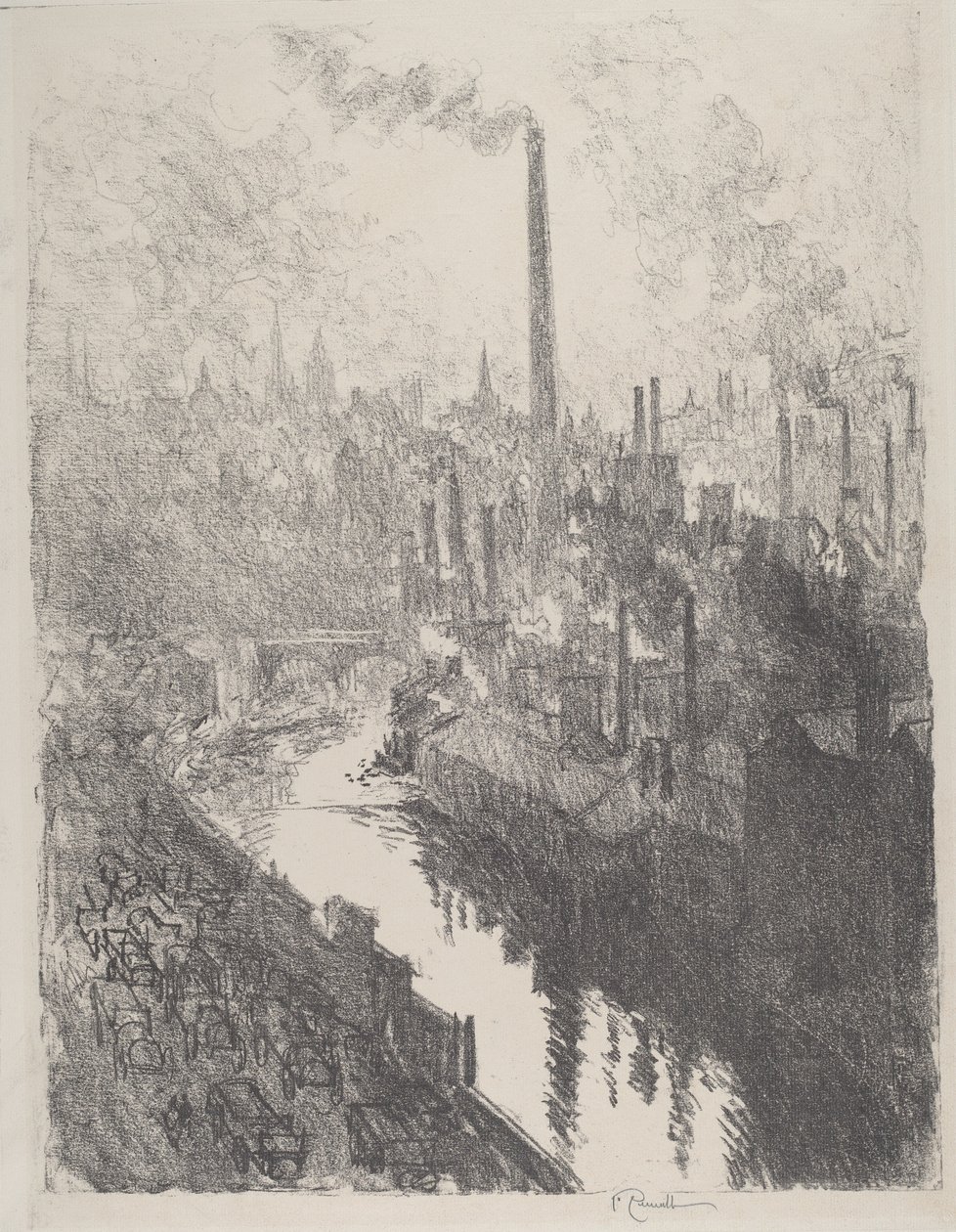 Wielki Komin, Park Motorowy autorstwa Joseph Pennell
