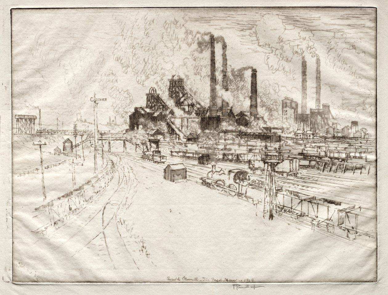 Wielki Main, niedaleko Sheffield autorstwa Joseph Pennell