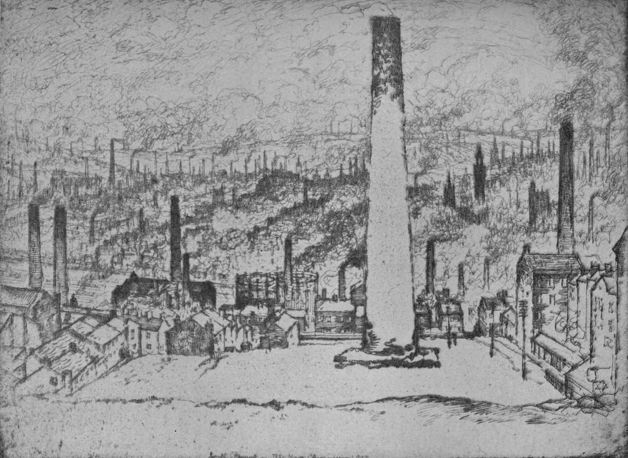 Wielki stos, Bradford, 1909 autorstwa Joseph Pennell