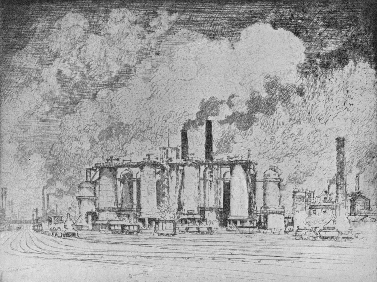 Wielka Biała Chmura, Leeds, c1910 autorstwa Joseph Pennell