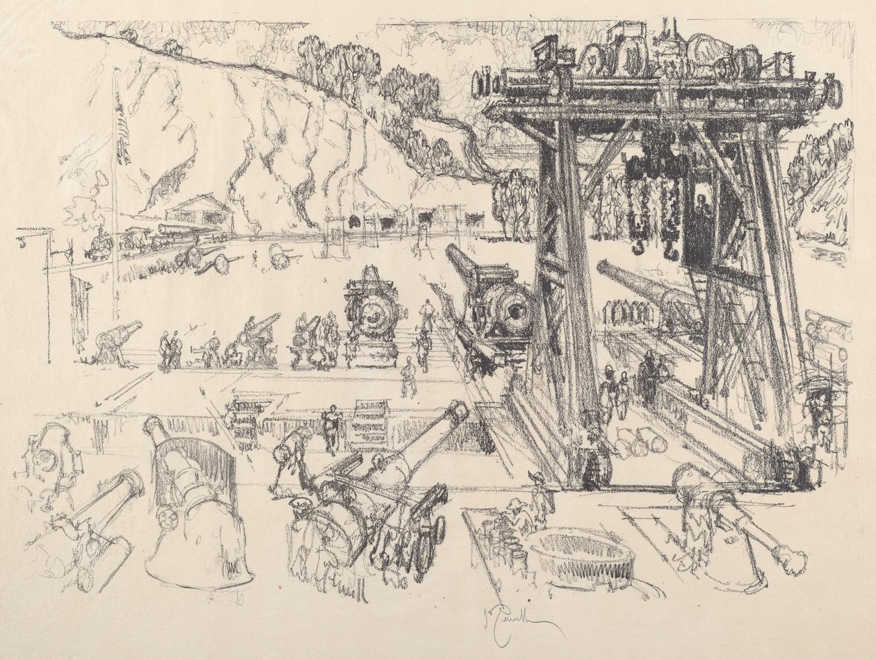 Poligon doświadczalny, 1917. autorstwa Joseph Pennell