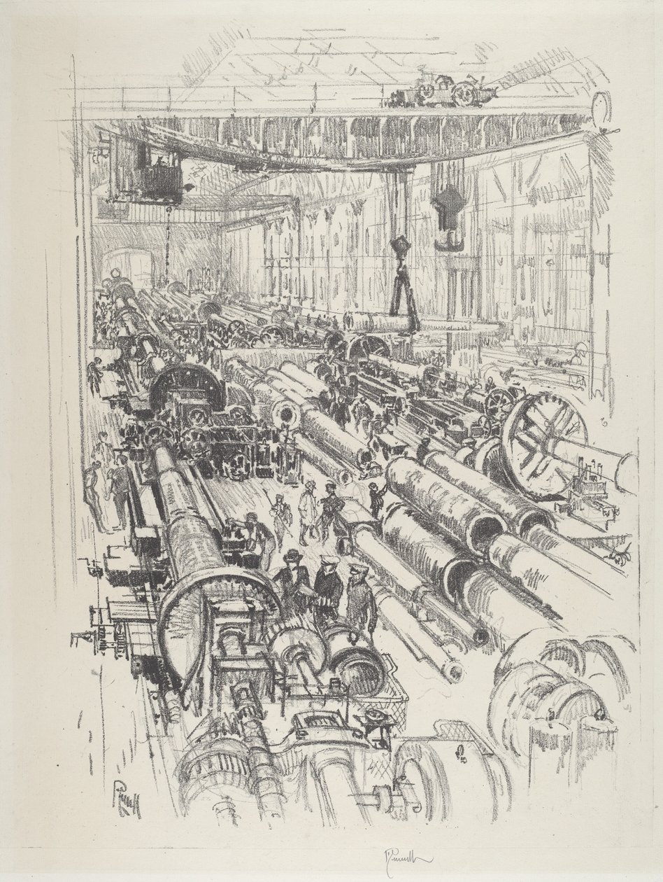 Sklep z bronią, 1916. autorstwa Joseph Pennell