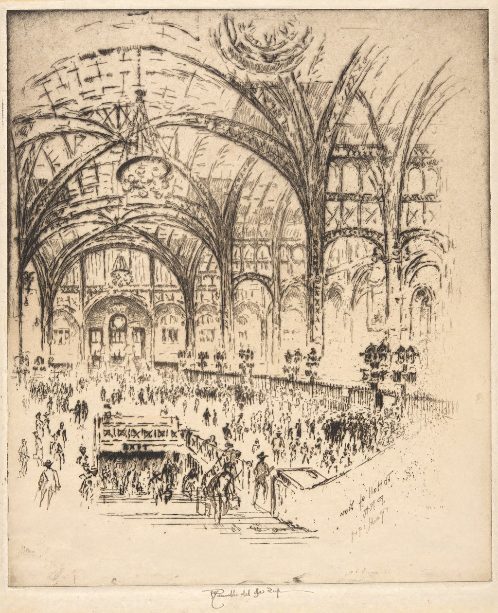 The Hall of Iron, Pennsylvania Station, Nowy Jork autorstwa Joseph Pennell