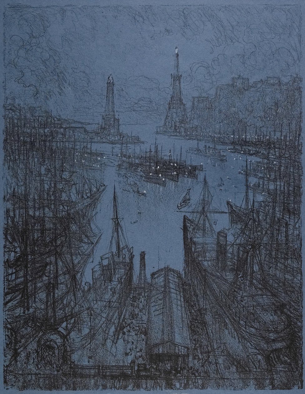Port, Genua, 1913 autorstwa Joseph Pennell