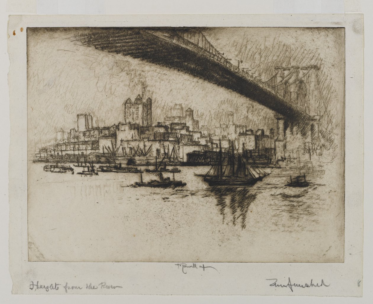 The Heights, Brooklyn, 1924 autorstwa Joseph Pennell
