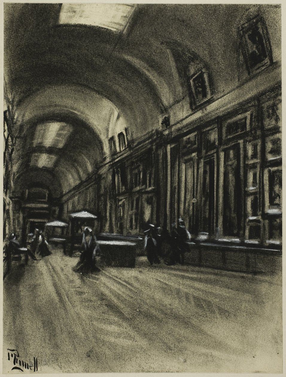 Długa Galeria, Prado autorstwa Joseph Pennell