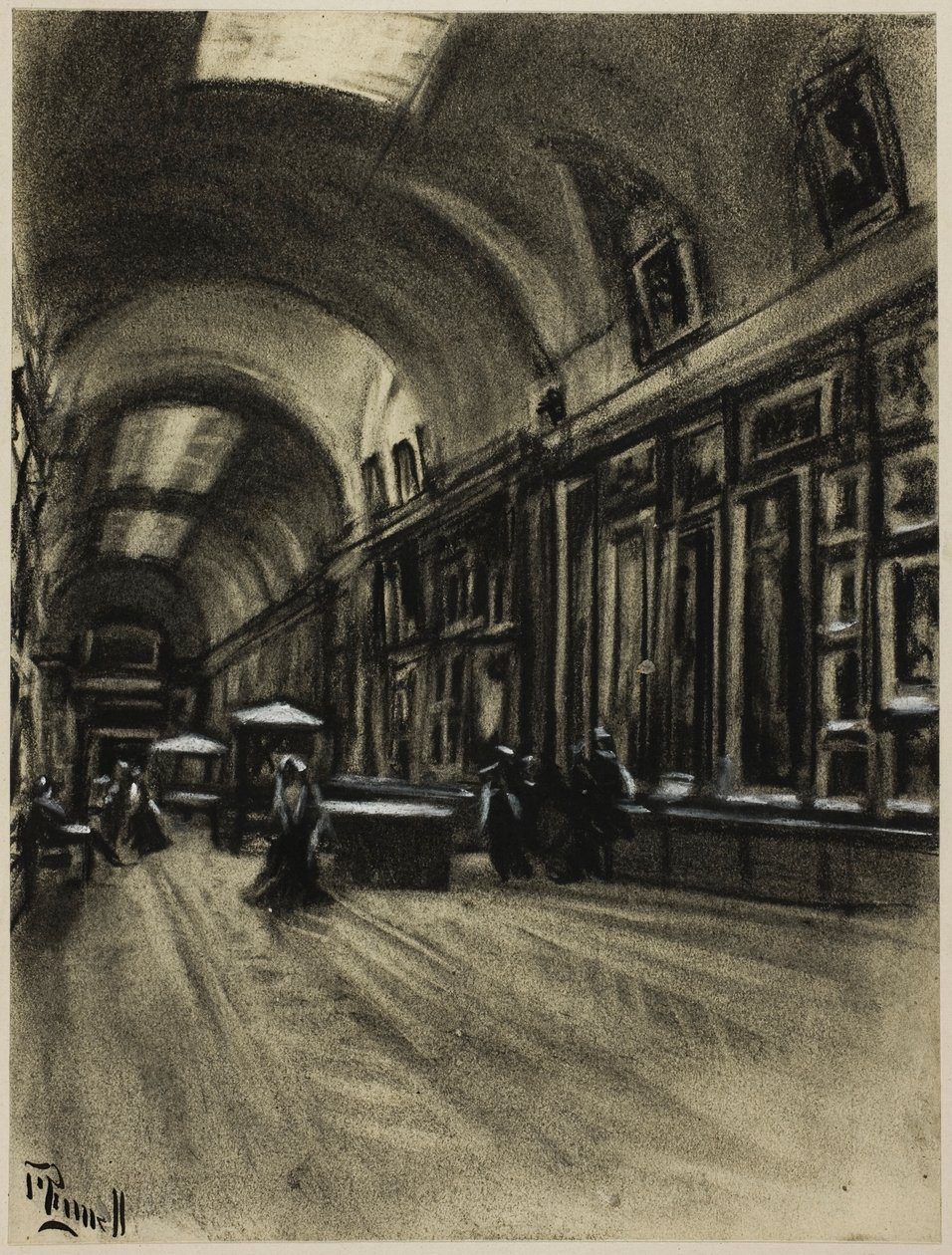 Długa Galeria, Prado autorstwa Joseph Pennell