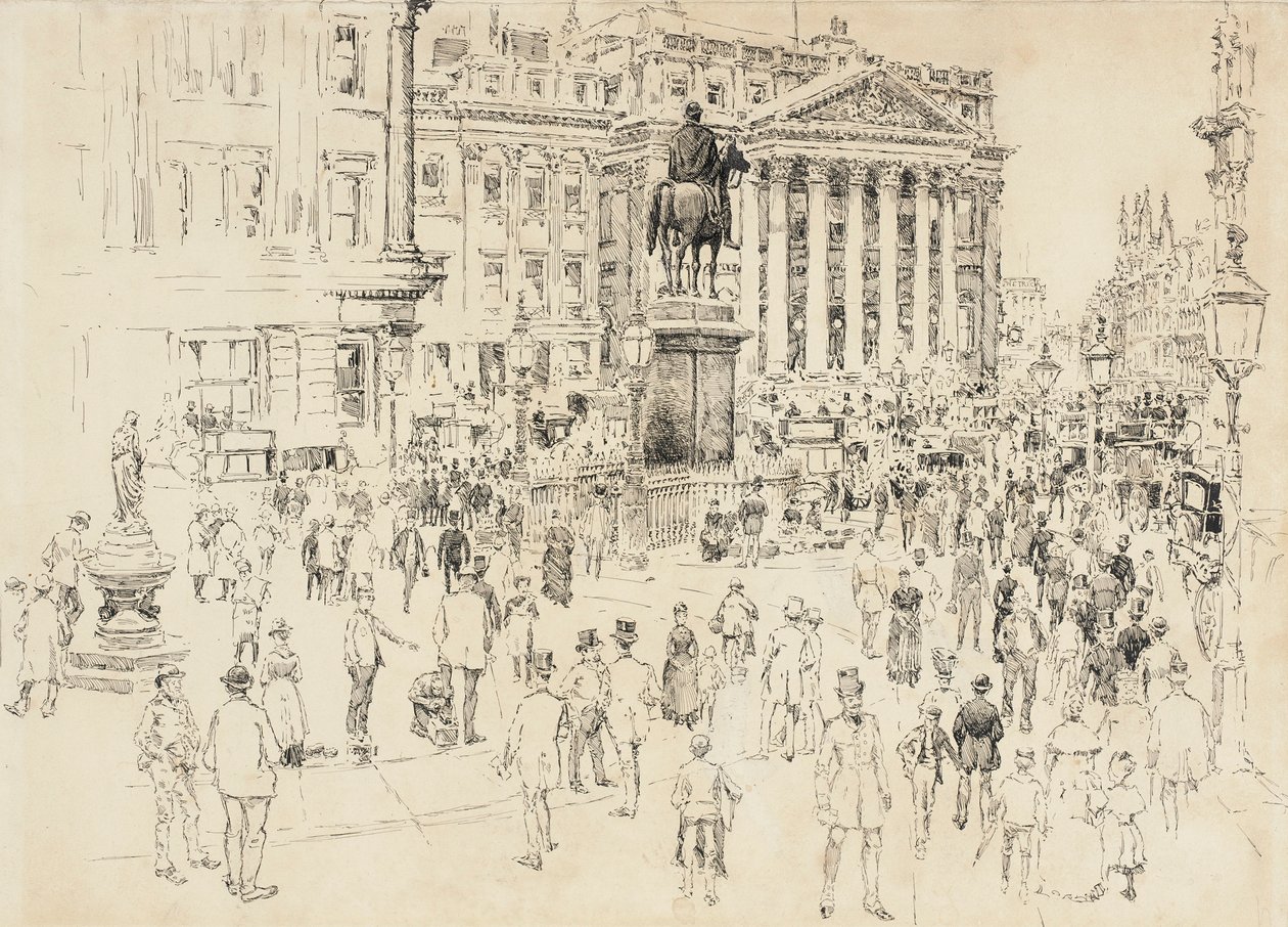 Mansion House, rezydencja Lorda Mayora autorstwa Joseph Pennell
