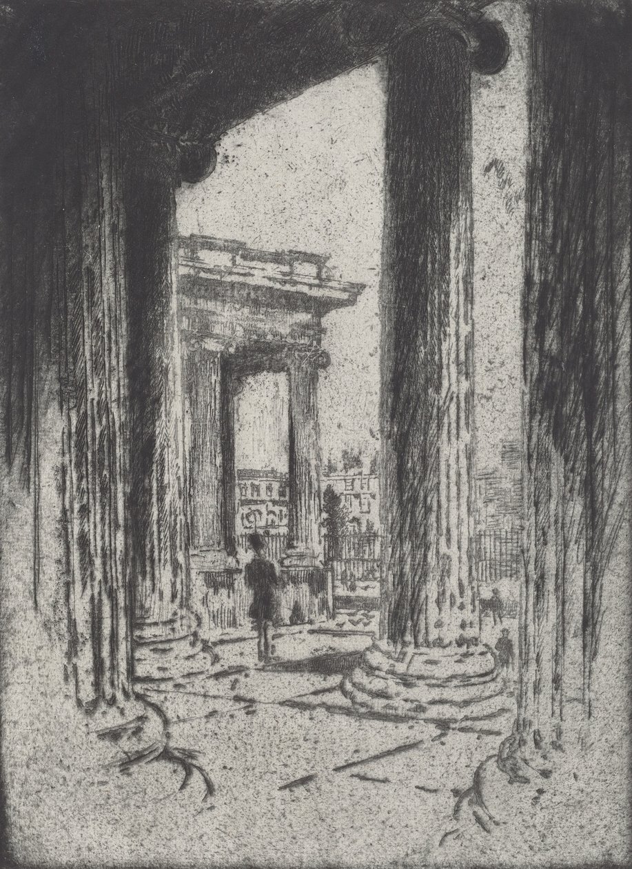 Portyk, Muzeum Brytyjskie, 1905. autorstwa Joseph Pennell