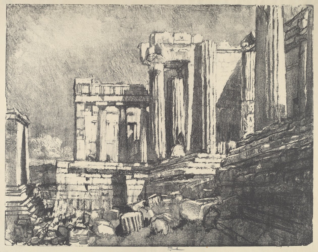 Propyleje, Ateny autorstwa Joseph Pennell
