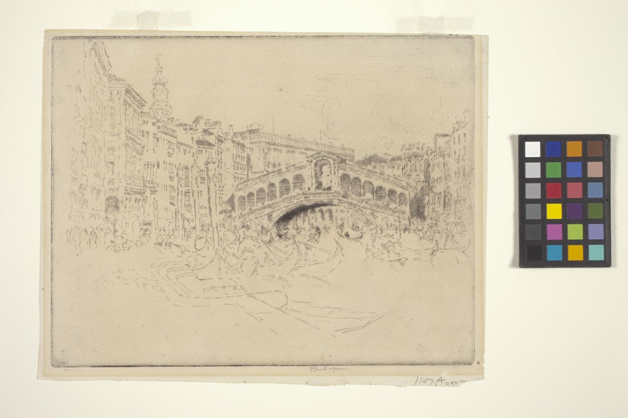 Rialto, Wenecja (akwaforta i sucha igła) autorstwa Joseph Pennell