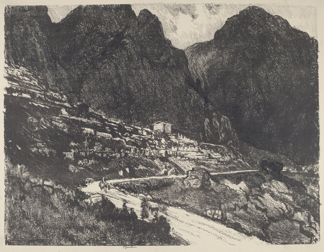 Lśniące skały, Delphi autorstwa Joseph Pennell