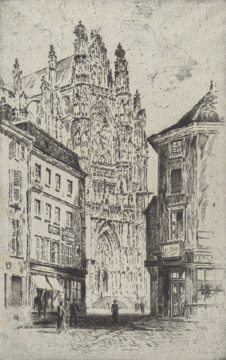 Transept, Beauvais, 1907. autorstwa Joseph Pennell
