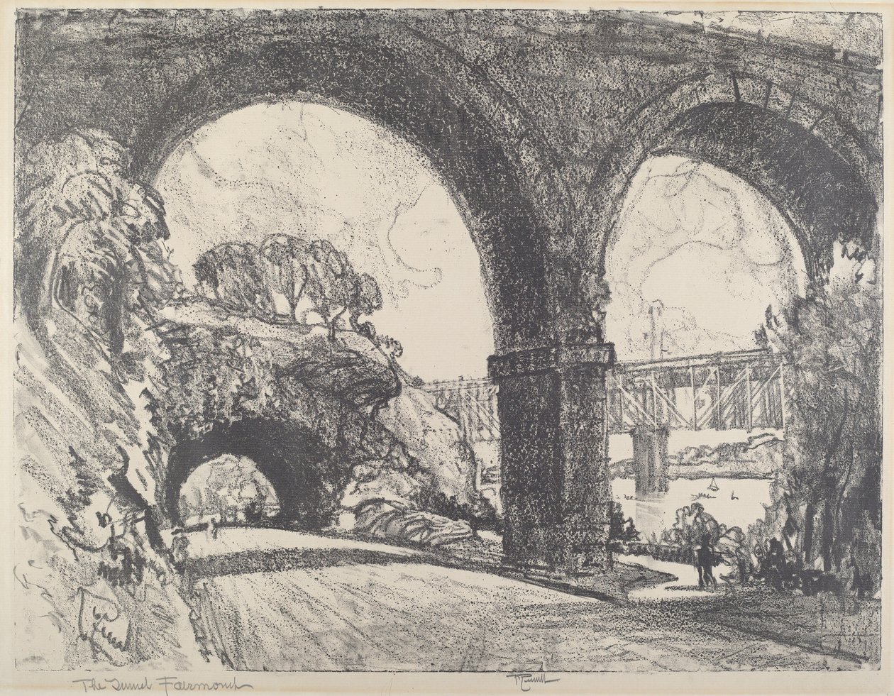 Tunel w parku, 1912. autorstwa Joseph Pennell