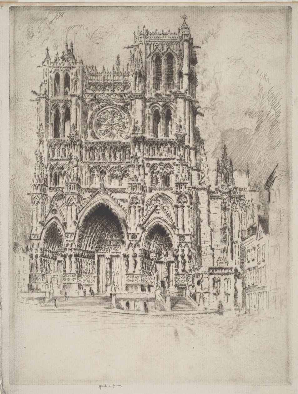 Fasada zachodnia, Amiens autorstwa Joseph Pennell