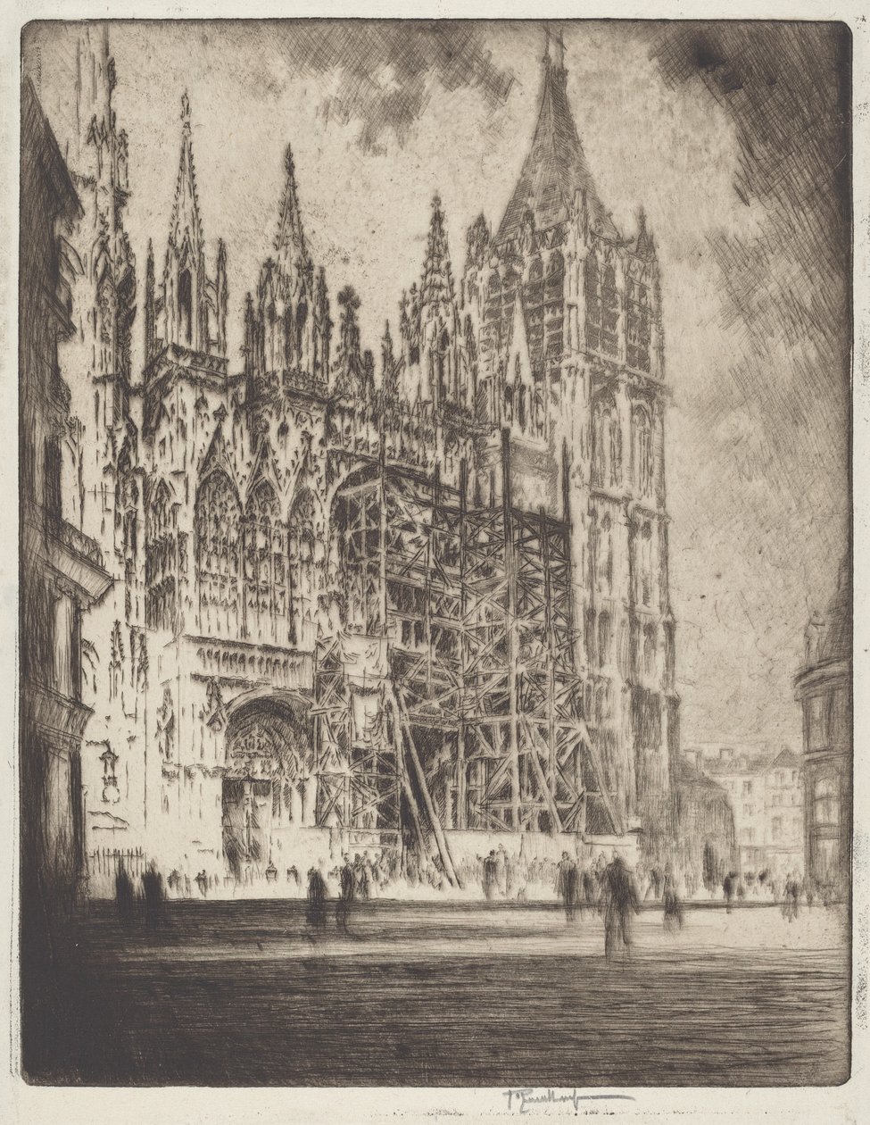 Front Zachodni, Katedra w Rouen autorstwa Joseph Pennell