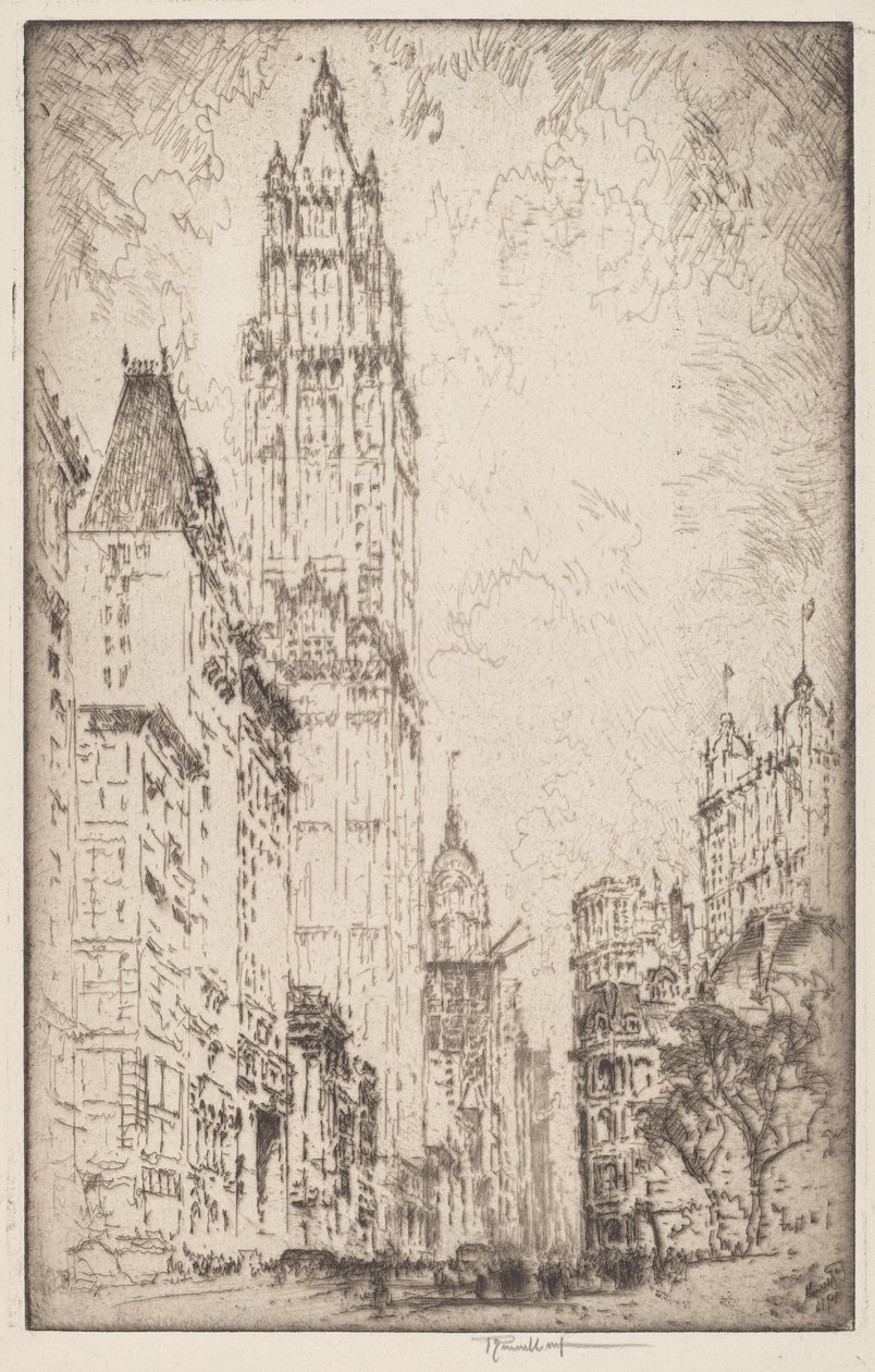 Budynek Woolworth autorstwa Joseph Pennell