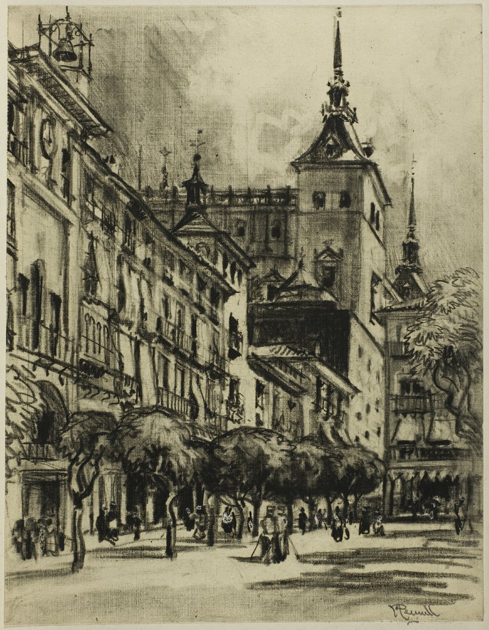 Zocodover, Toledo autorstwa Joseph Pennell