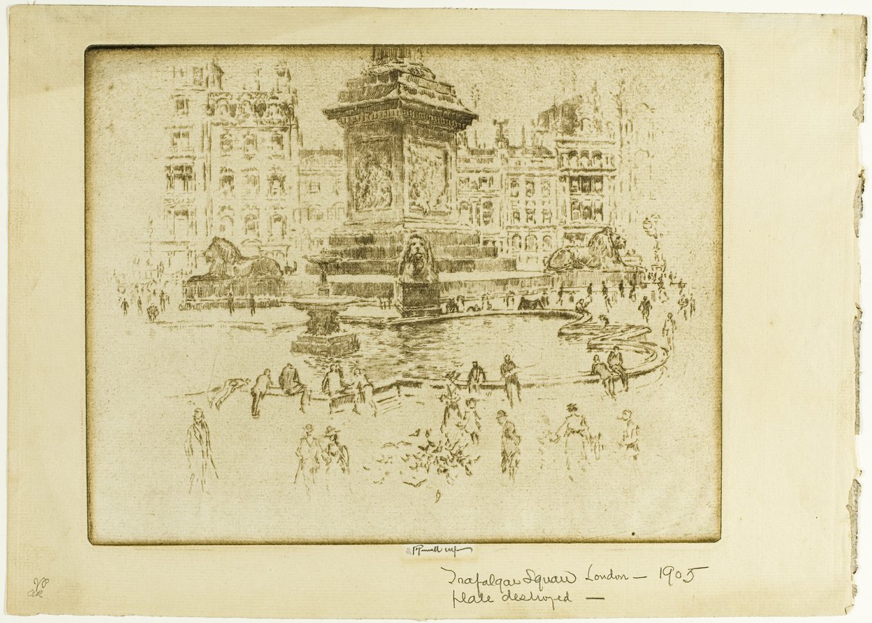 Plac Trafalgarski autorstwa Joseph Pennell