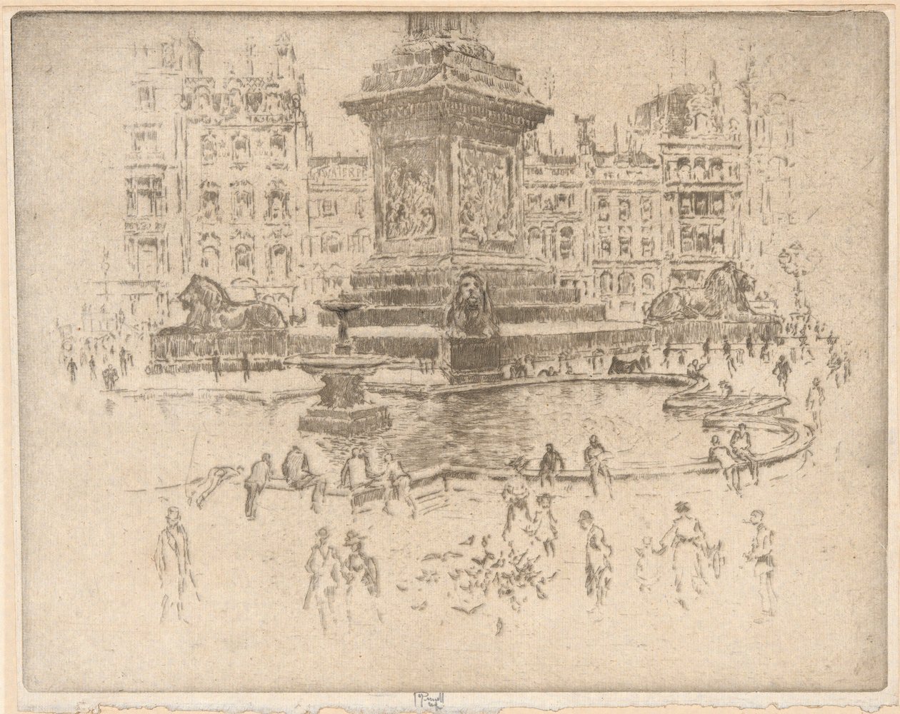 Plac Trafalgarski autorstwa Joseph Pennell