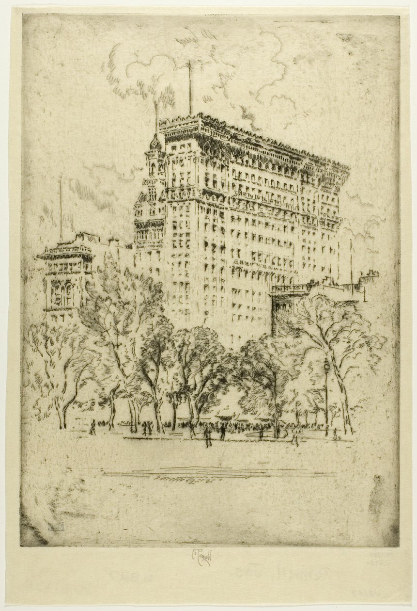 Union Square i Bank of Metropolis autorstwa Joseph Pennell