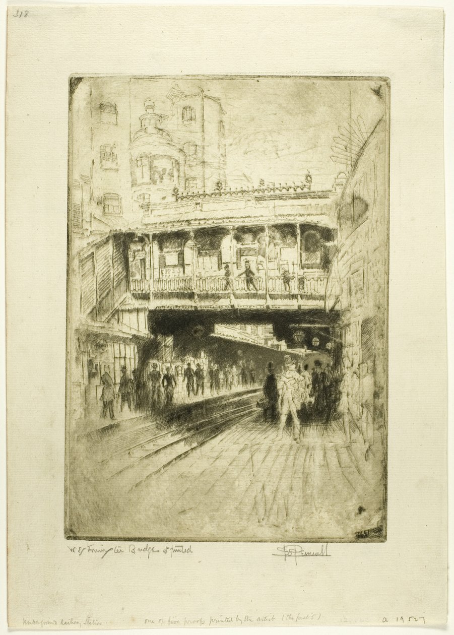Stacja Westminster Bridge autorstwa Joseph Pennell