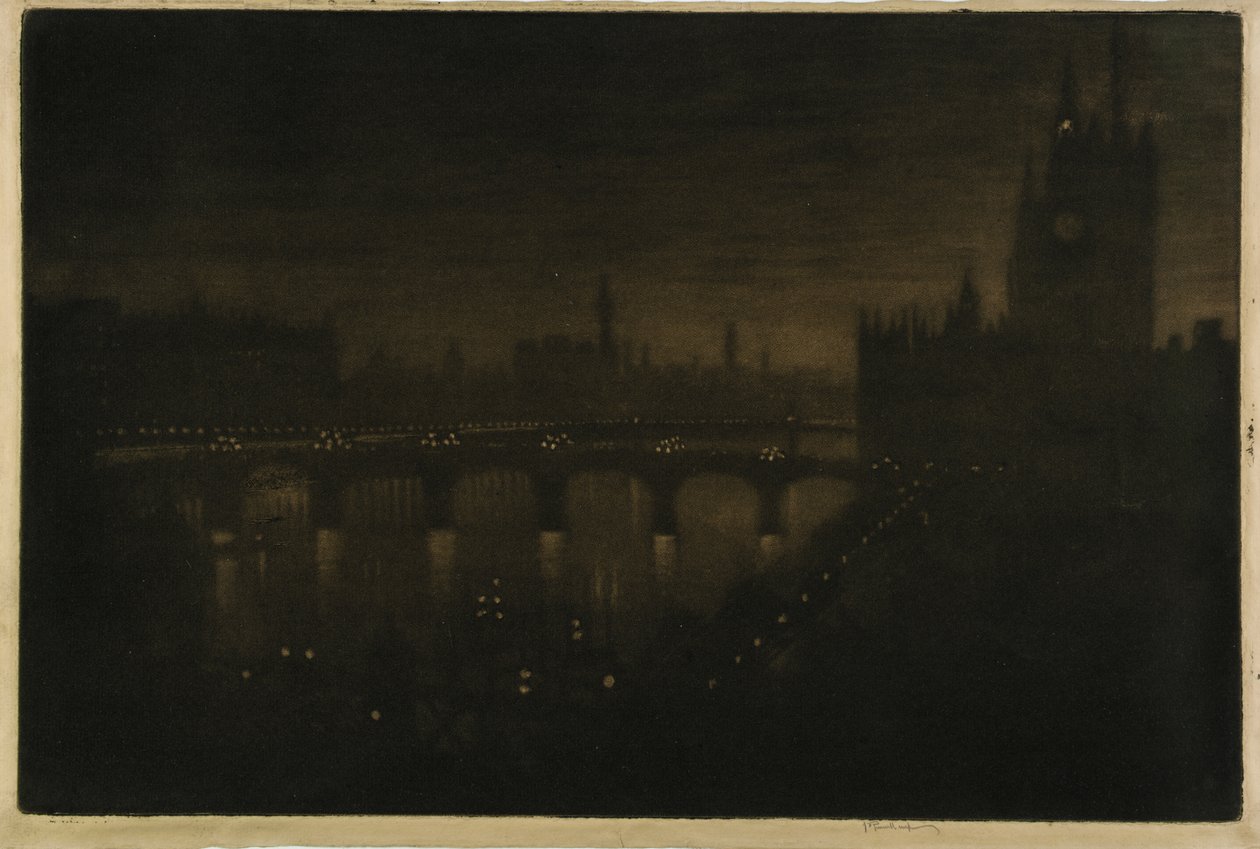 Westminster nocą - z okna mojej pracowni autorstwa Joseph Pennell