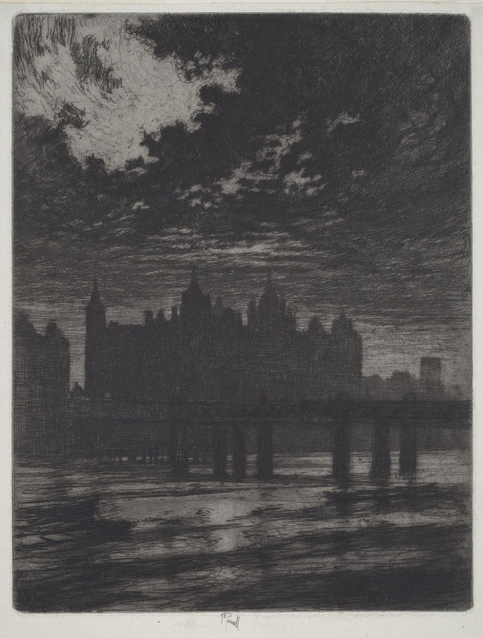 Whitehall Court autorstwa Joseph Pennell