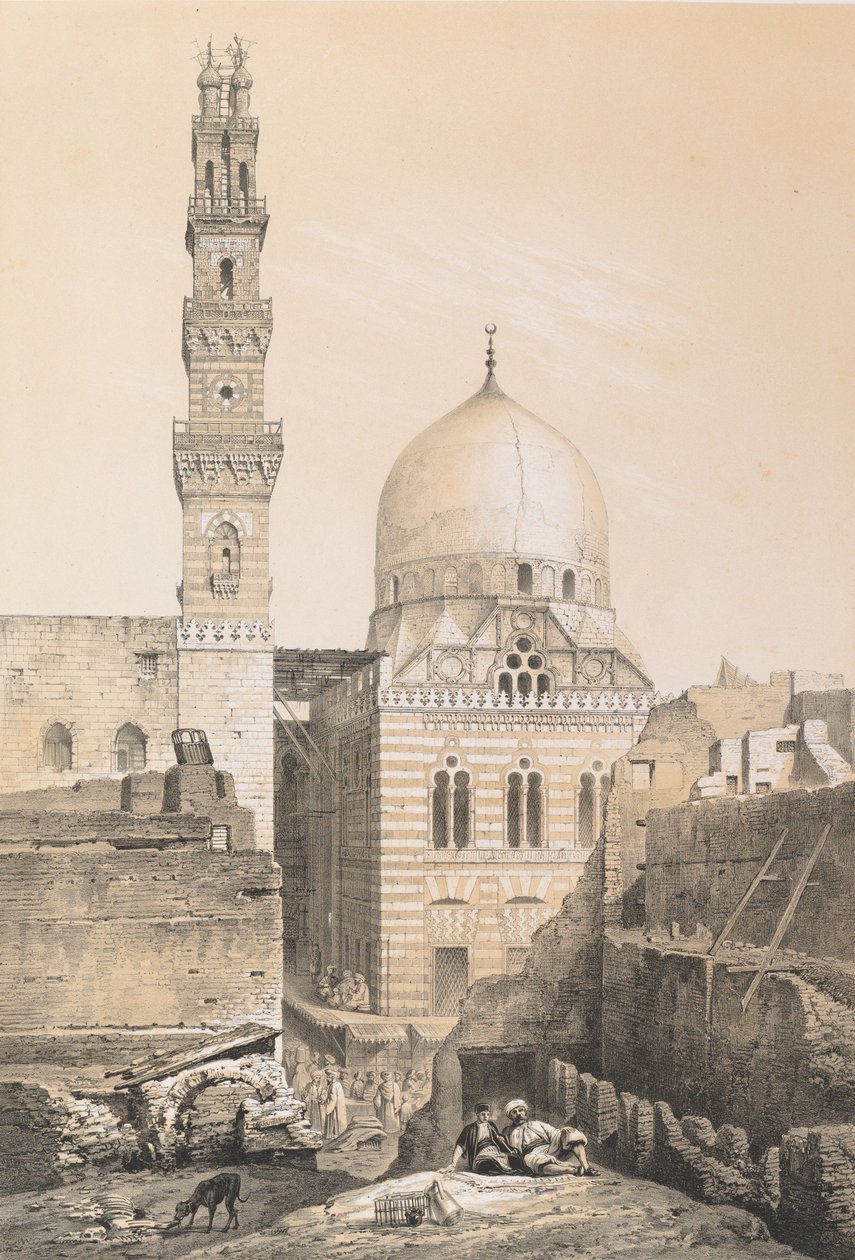 80. Meczet i grób el Ghoûry, Kair, 1843. autorstwa Joseph Philibert Girault De Prangey