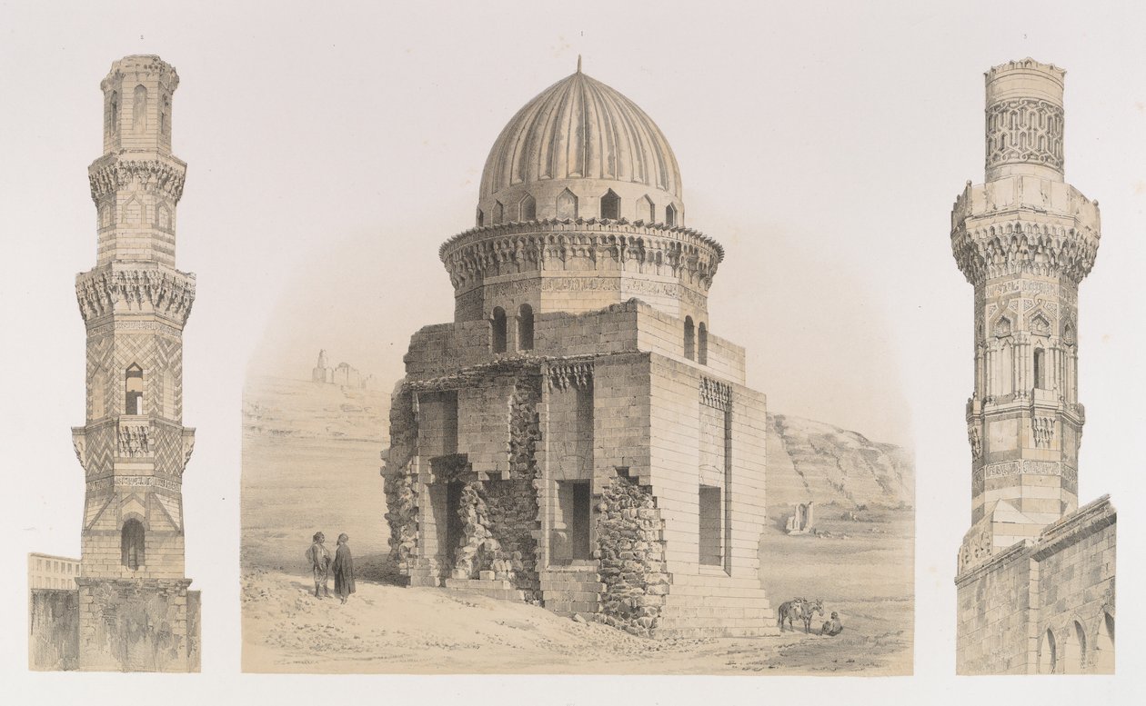 87. Groby i minarety, Kair, 1843. autorstwa Joseph Philibert Girault De Prangey