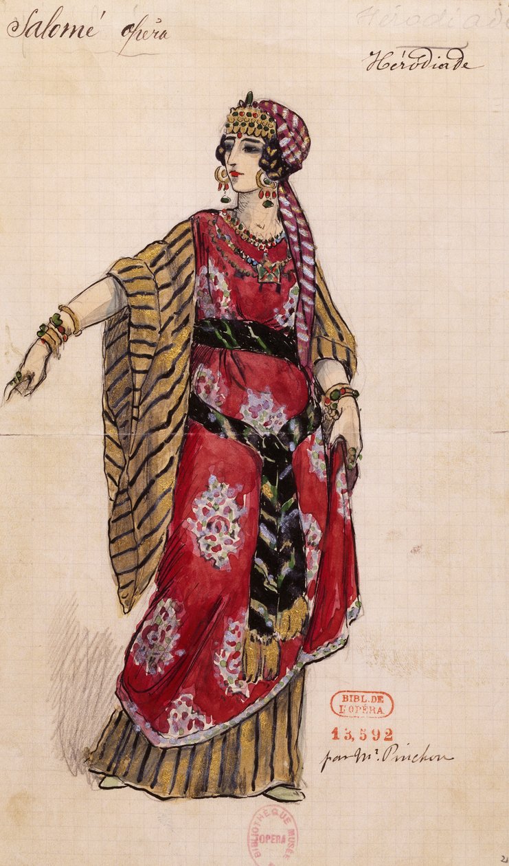 Herodiada dla Salome, Richard Strauss (1864-1949), wykonanie Opera Garnier w Paryżu, 3 maja autorstwa Joseph Porphyre Pinchon