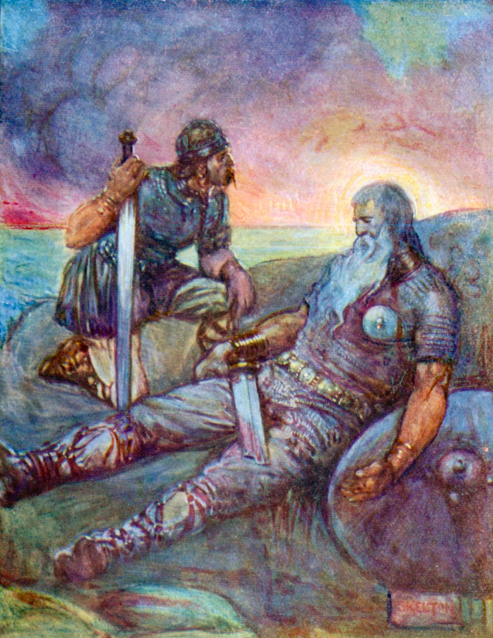 Wiedział, że jego dni radości na tej ziemi już minęły (kolorowa litografia) autorstwa Joseph Ratcliffe (after) Skelton