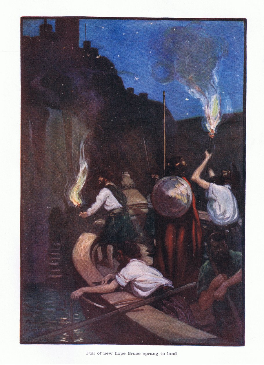 Pełen nowej nadziei Bruce skoczył na ląd, 1910 autorstwa Joseph Ratcliffe Skelton