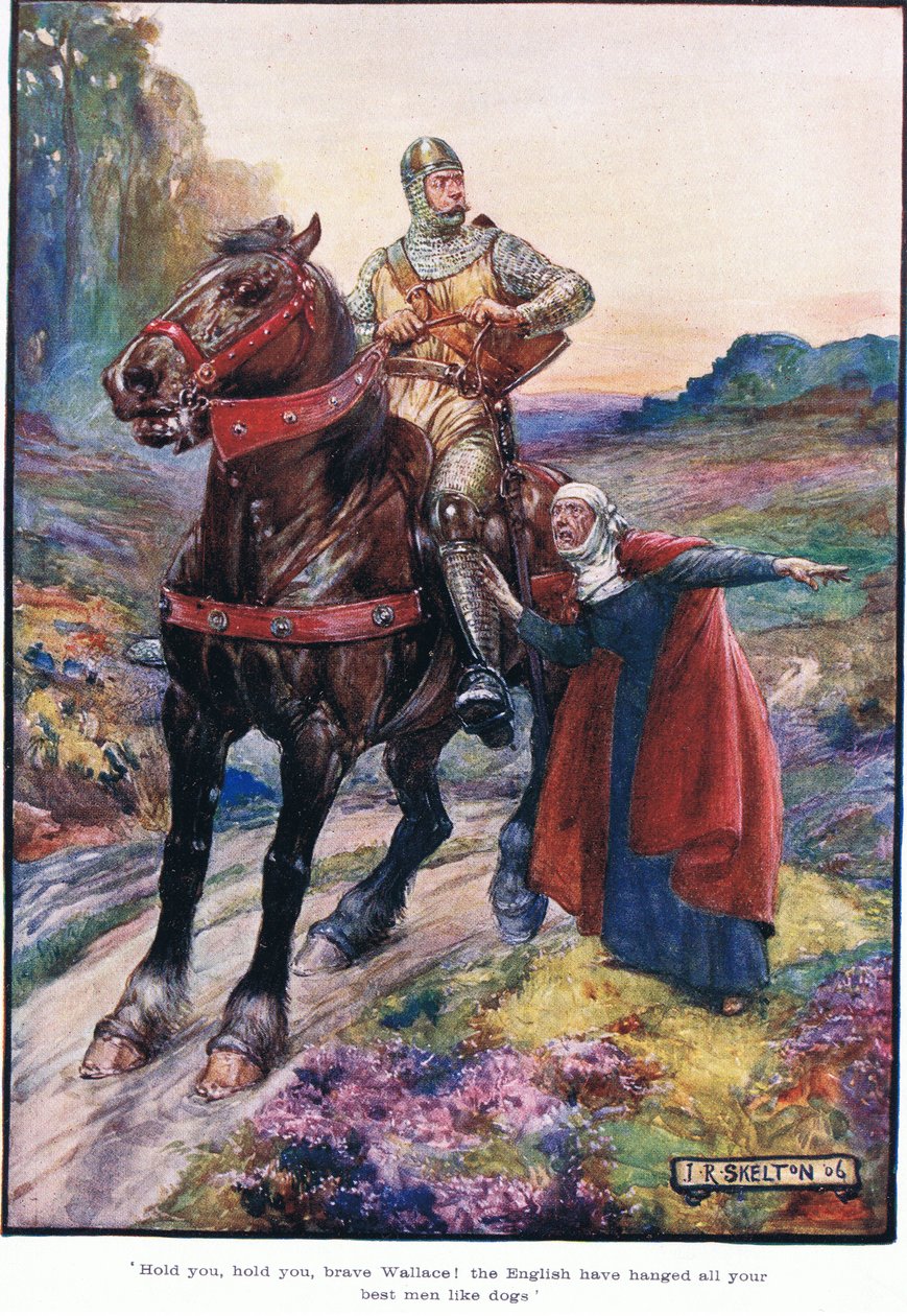 Trzymaj się, trzymaj, dzielny Wallace! Anglicy powiesili wszystkich twoich najlepszych ludzi jak psy, 1910 autorstwa Joseph Ratcliffe Skelton