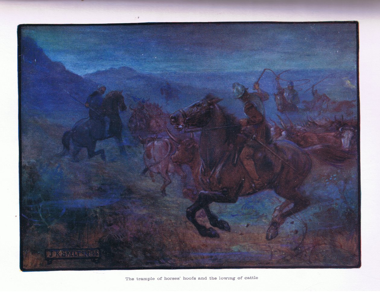 Deptanie kopyt końskich i ryczenie bydła, 1910 autorstwa Joseph Ratcliffe Skelton