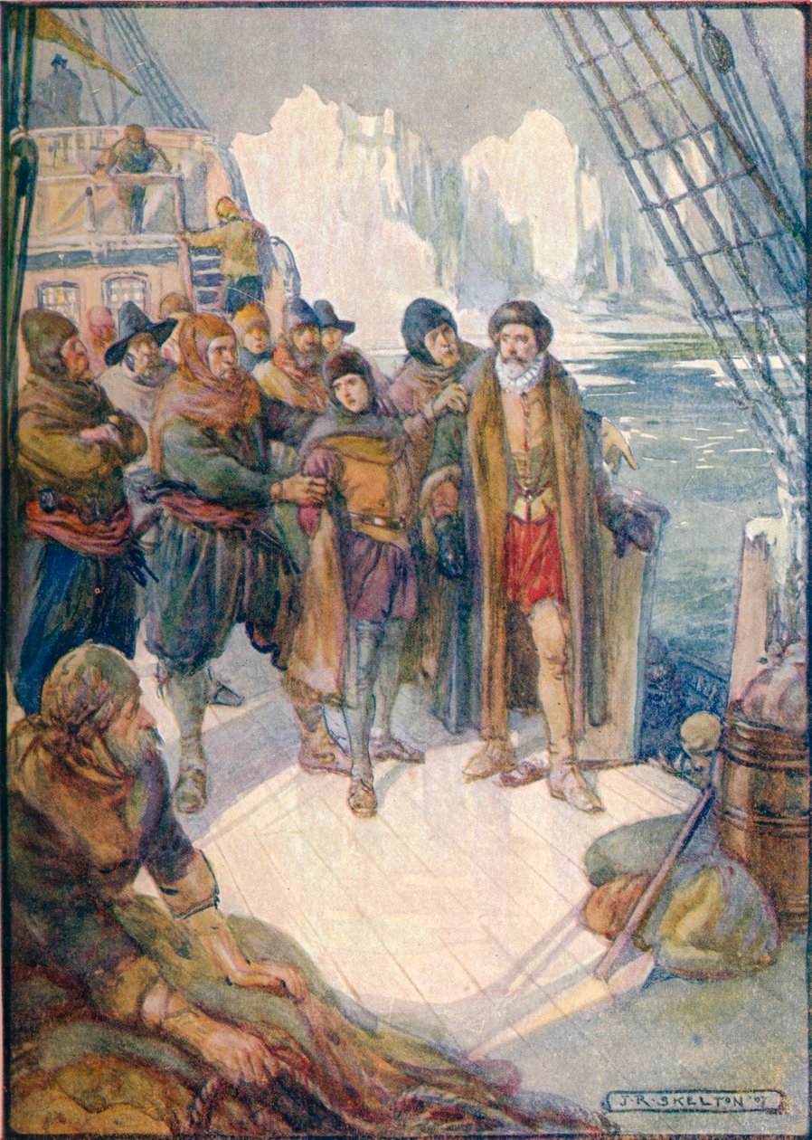 Ci okrutni ludzie zamierzali zawrócić Hudsona na lodowych wodach, 1907, c1920 autorstwa Joseph Ratcliffe Skelton