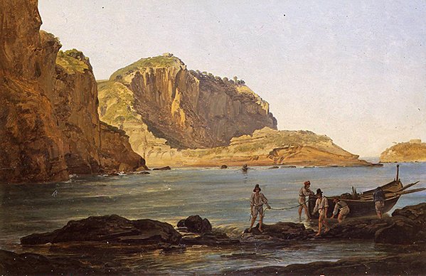 Posillipo (olej na panelu) autorstwa Joseph Rebell